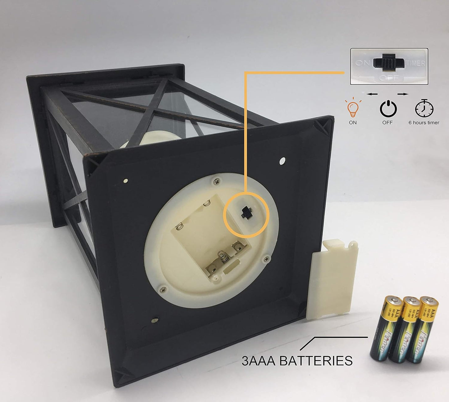 YAKii 14" Decorative Candle Lantern LED Flameless Candle Timer, Plastic LED Candle & Holder, Indoor & Outdoor Hanging Lights,Christmas Day Decoration Pack of 6 (Antique Copper Brushed)