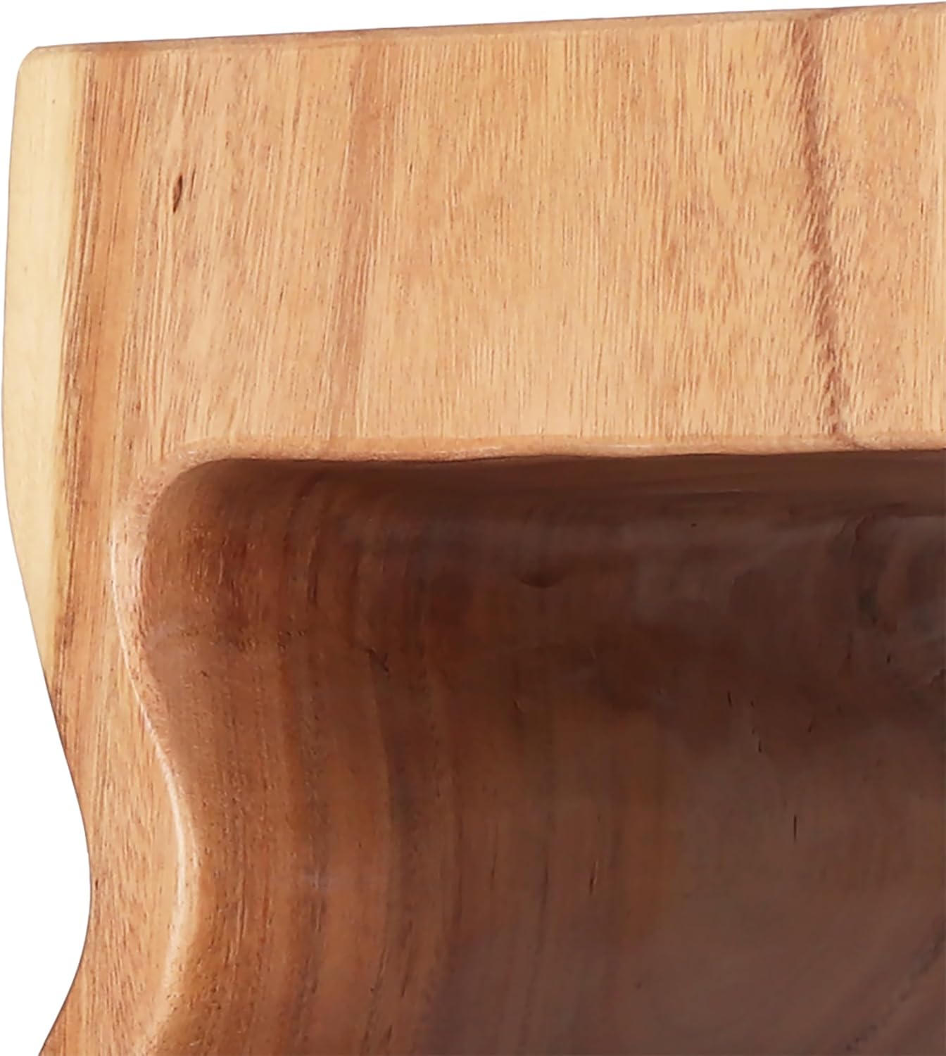 Rutledge & King Mid Century Modern Boho Chic Round Wooden End Table - 12.6" x 12.6" x 17.7" - Light Brown Suar Wood Top - Clear Coat Finish