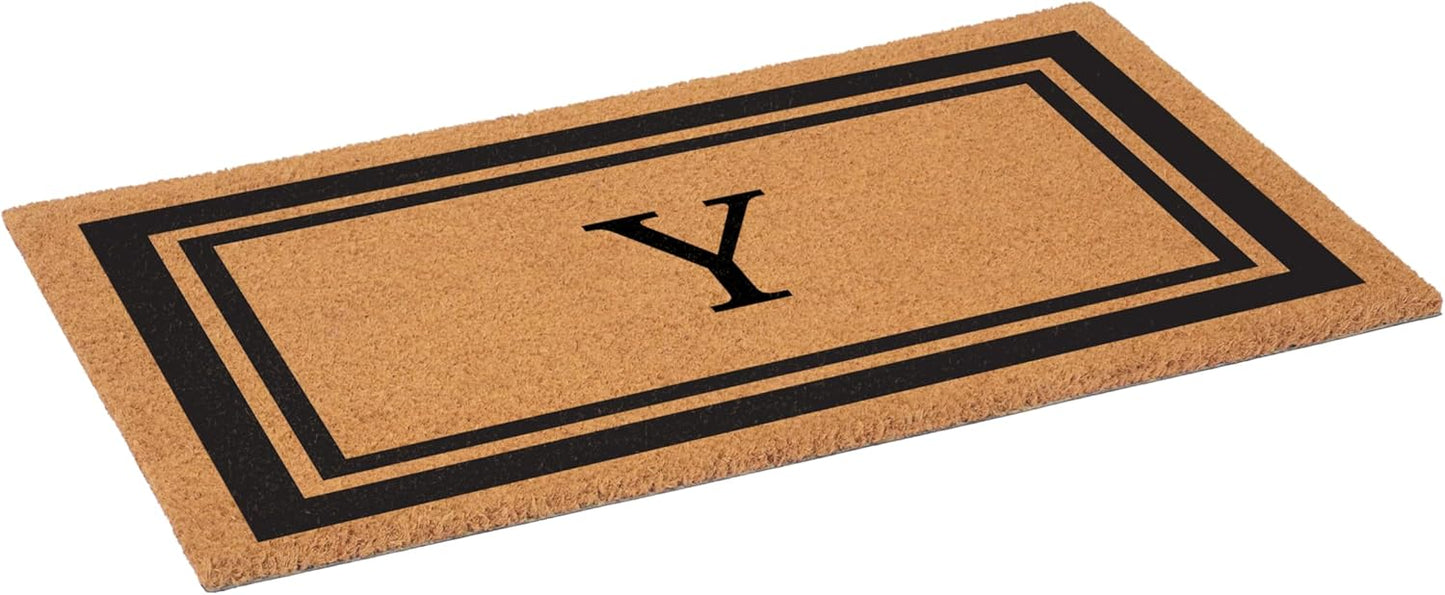 Calloway Mills 152962436Y Black Border 24" x 36" Monogram Doormat, (Letter Y)