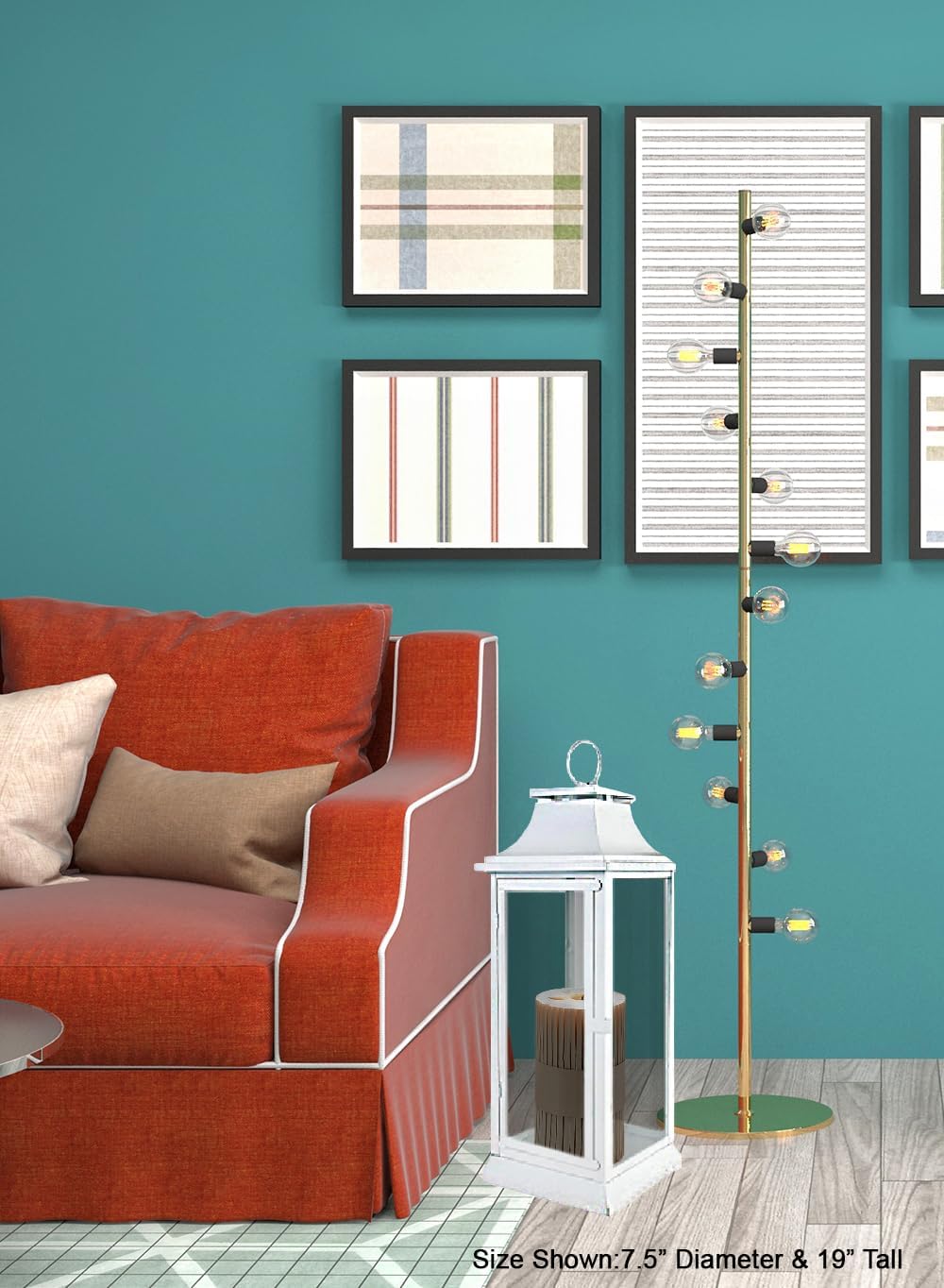 Serene Spaces Living Hurricane Lanterns with Clear Glass Panels, Perfect for Home Decor, Parties & Events, Table Top Or Hanging Lantern for Indoor & Outdoor (Medium - White)