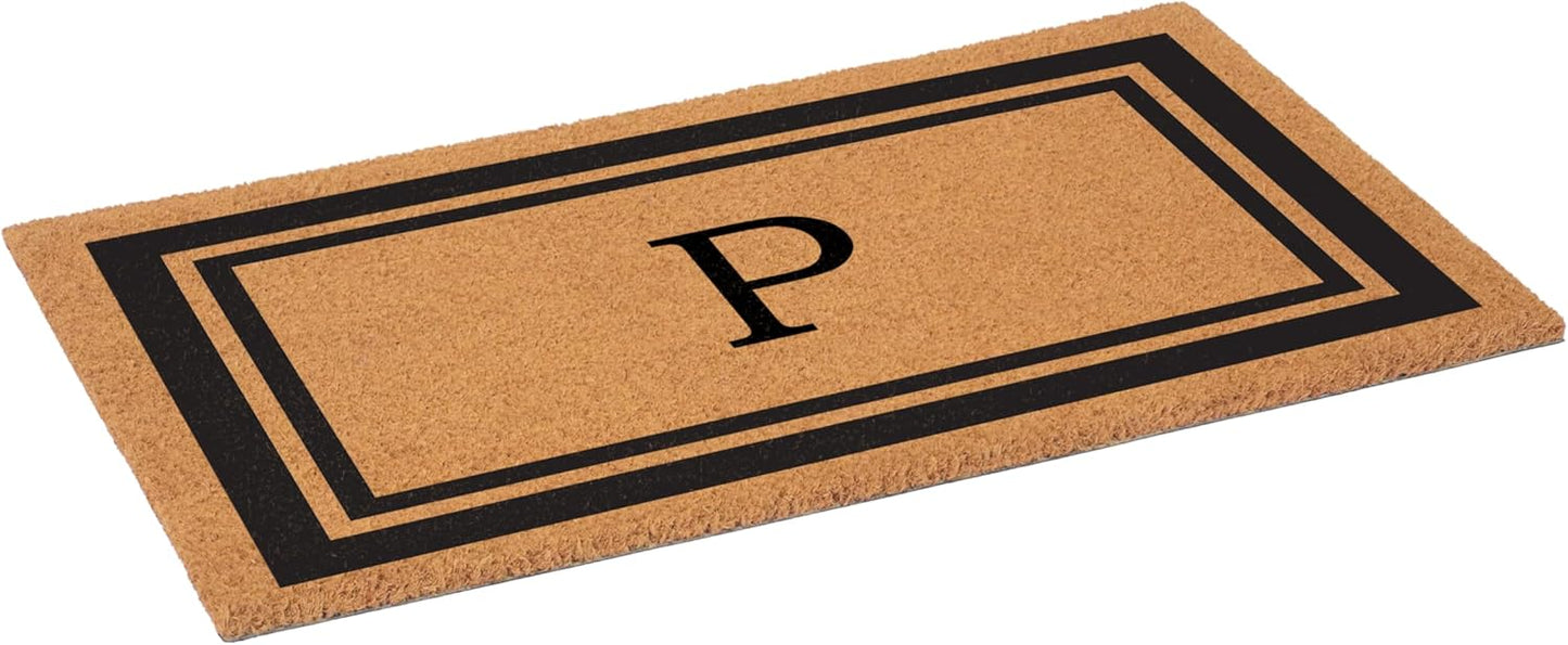 Calloway Mills 152963048P Black Border 30" x 48" Monogram Doormat Letter (P)