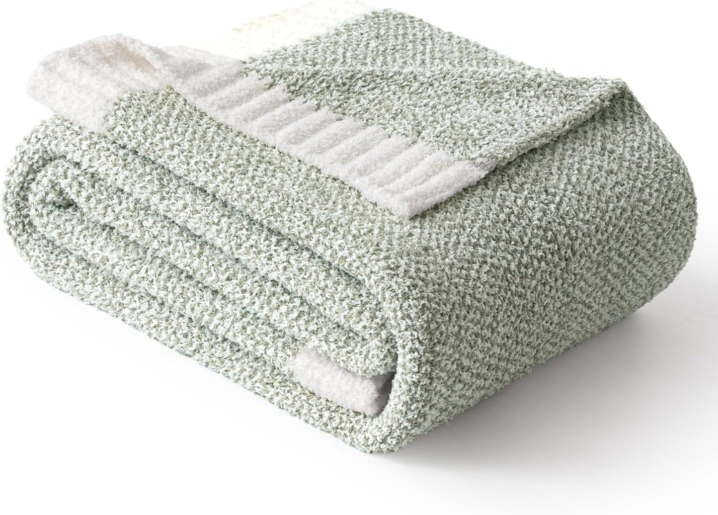 MIULEE Sage Green Super Soft Throw Blanket for Bed, Twin Size Cozy Fluffy Warm Blankets Knit Blankets for Couch, Sofa, Chair, Living Room, Camping, Picnic, 60 x 80 inch