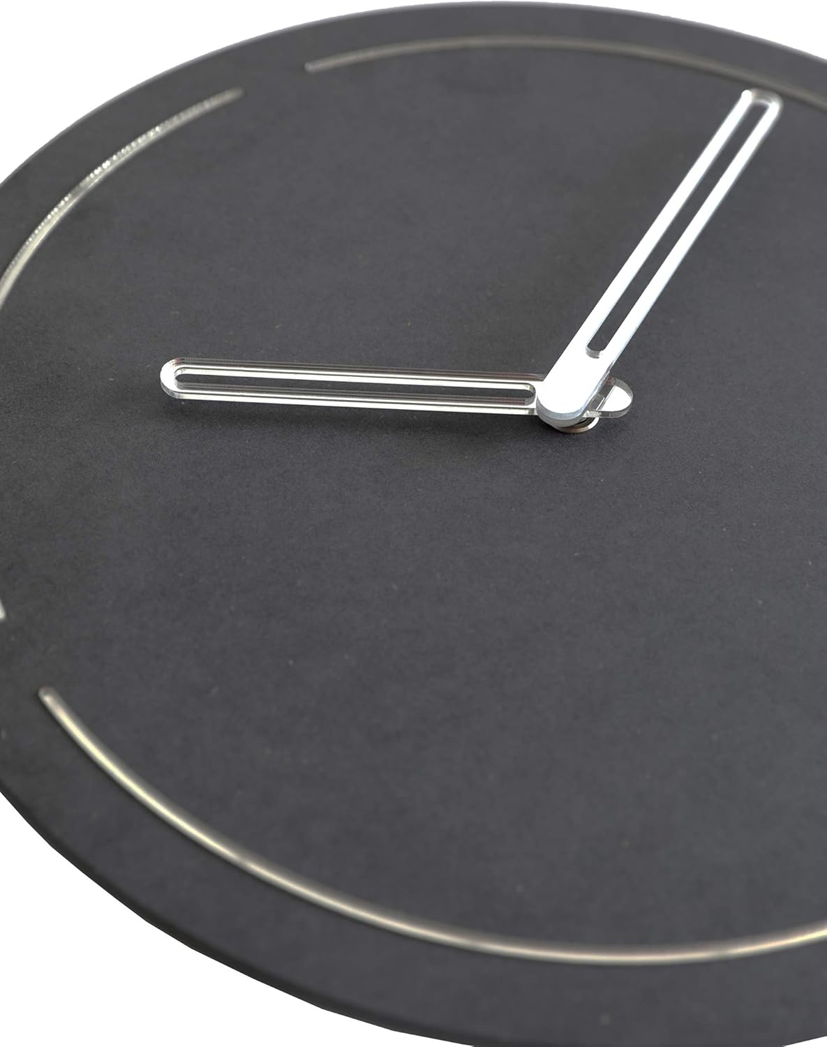 Stephanie Imports Modern Minimalist Dark Concrete Gray Silent Wall Clock (Silver)