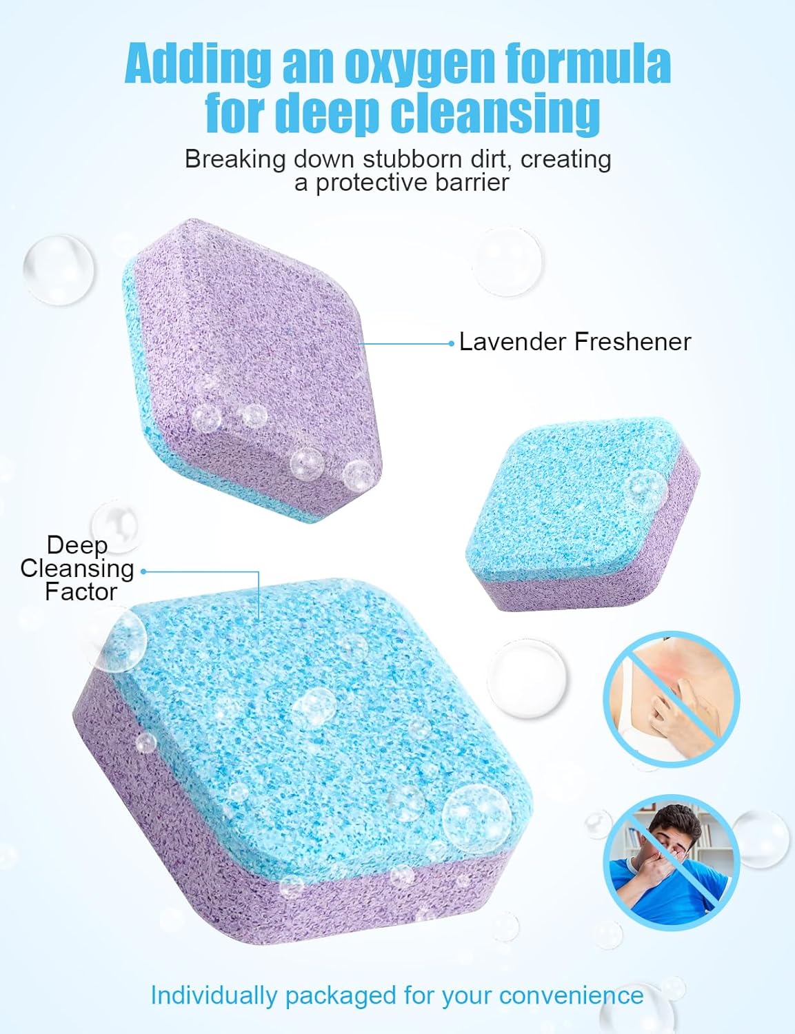 Washing Machine Cleaner Tablet : 12pack/6 Month Supply, washer cleaner table for laundry,top loader,front load or HE washing machine, effective deep cleaner, descaler, remover(Lavender)