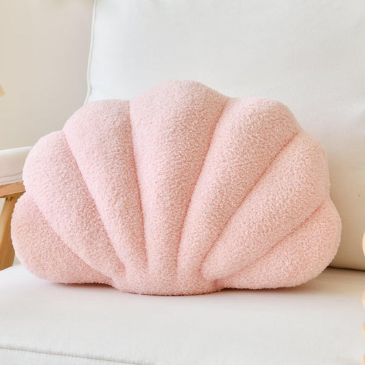 Pink Seashell Throw Pillows, Shell Shaped Throw Pillows, 13 Inch Soft Home Decorative Pillow Plush Cushion for Bed Couch Living Sofa Room Decor Accent Throw Pillow