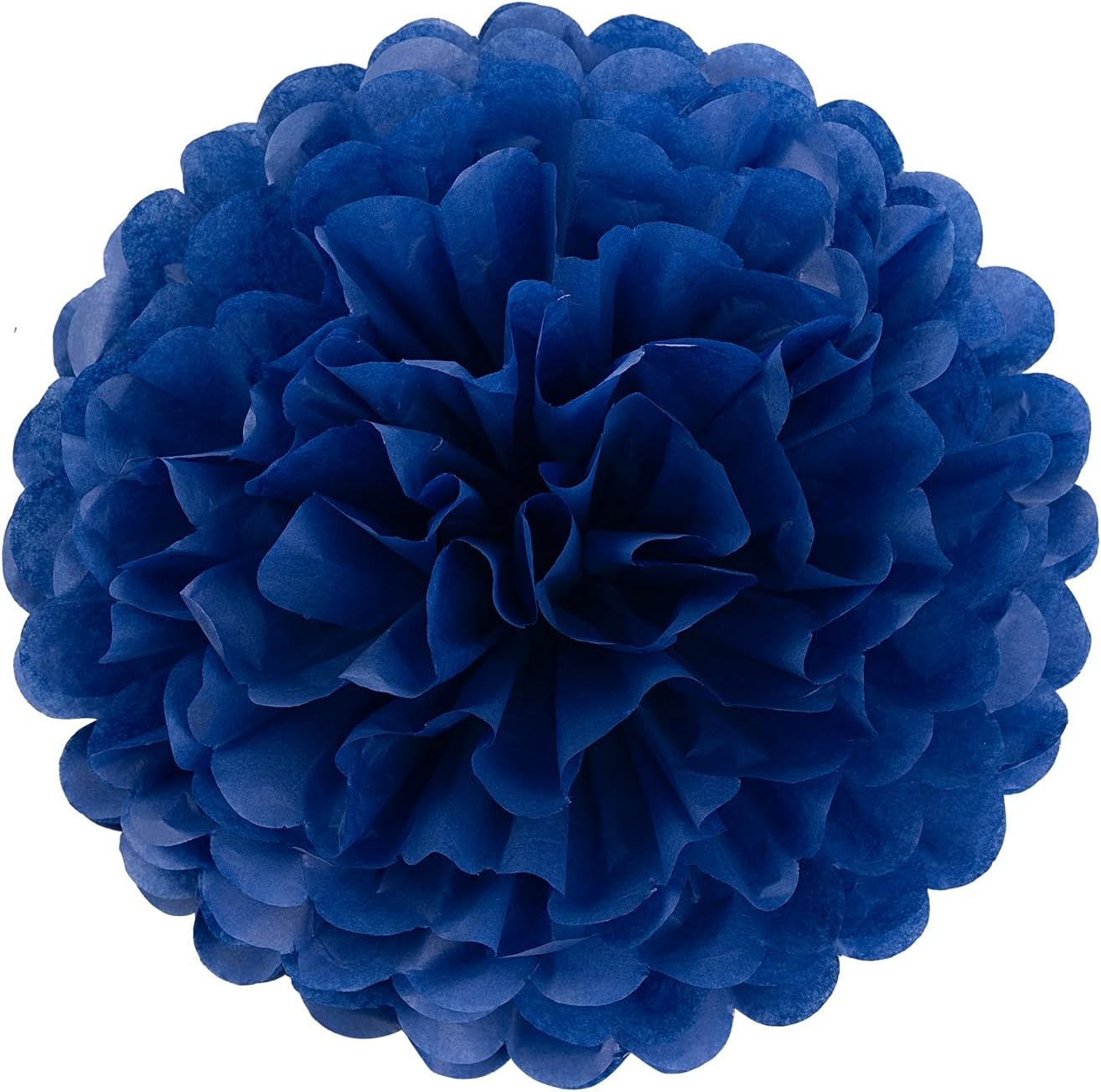 MISU Orange Navy Blue Tissue Paper Pom Poms Party Decorations Paper Flowers, 10 Inch, Pack of 18
