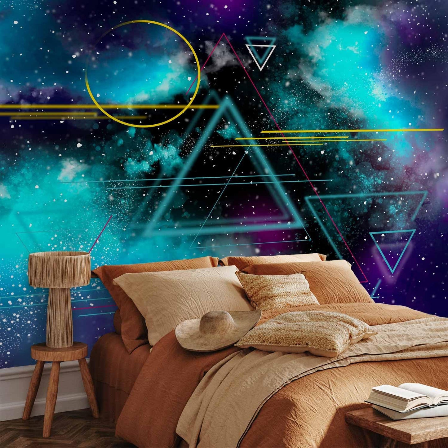 artgeist Wall Mural Galaxy 116x83 in - Peel and Stick Self-Adhesive Wallpaper Removable Large Sticker Foil Wall Decor Print Design Mural Cosmos Galaxy Cosmonaut Astronaut a-A-10328-a-a