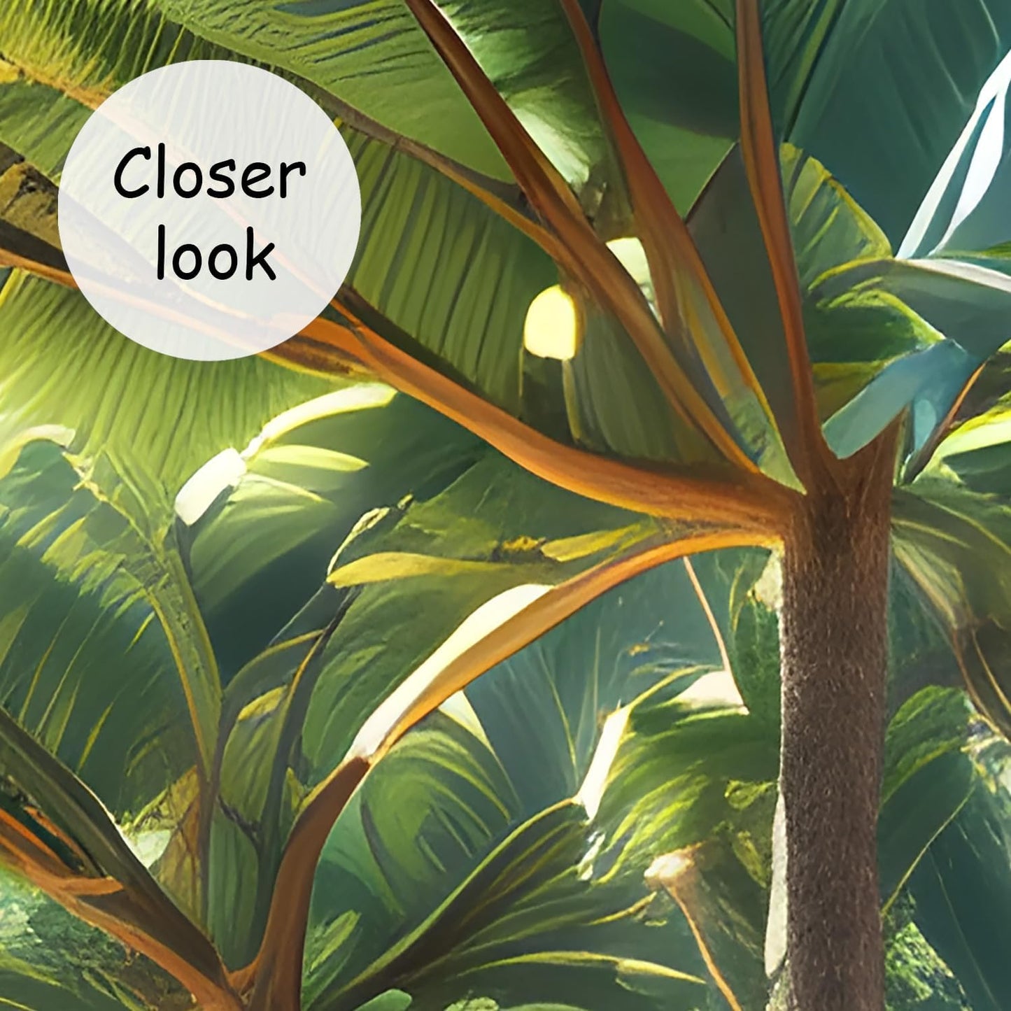 AFZEVEB-Green Tree Wall Mural Tropical Jungle Wallpaper for Bedroom 136"x96"(Not Peel and Stick)