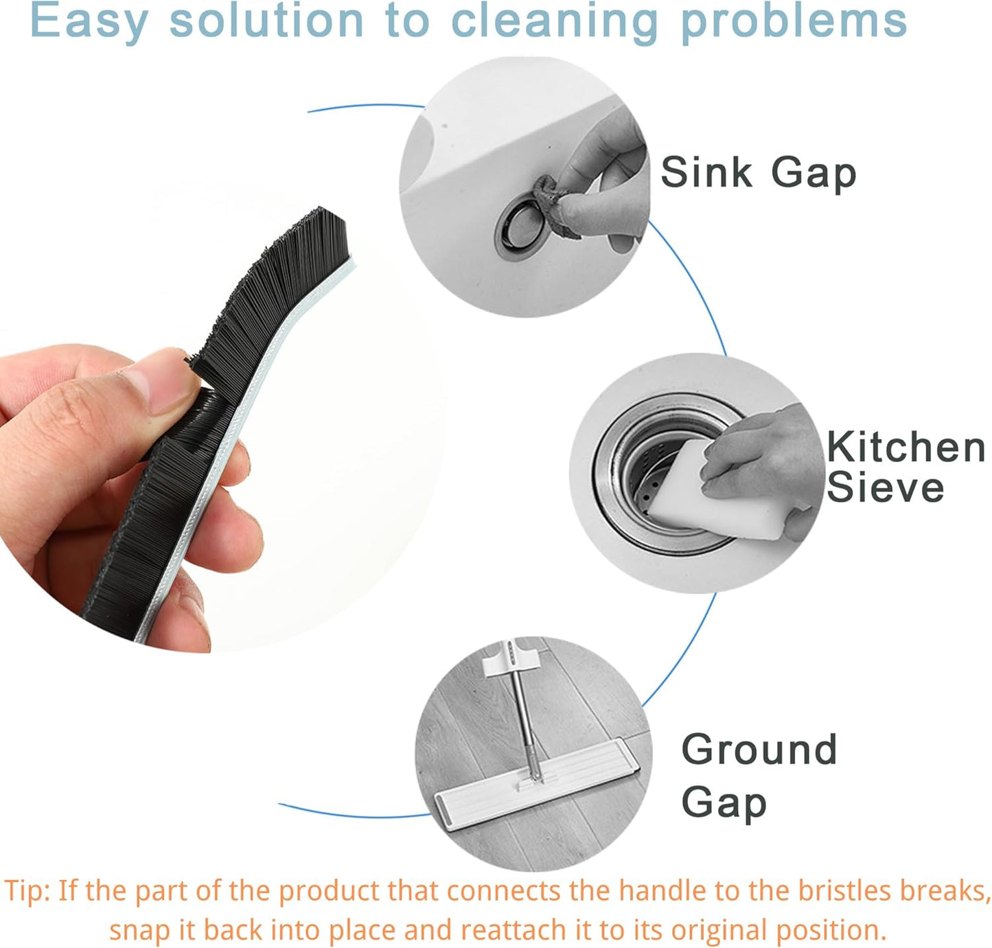 3Pcs Crevice Cleaning Brush Tool, Grout Brush Cleaning Supplies, Home Essentials, Bathroom Cleaning Brush Multifunctional Gap Scrub Hard Bristle Crevice Cleaning Brushes for Household Use