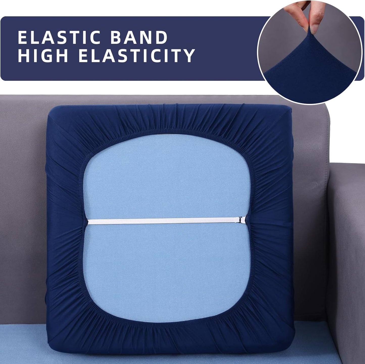 hyha Waterproof Couch Cushion Covers, Sectional Sofa Slipcovers Washable, L Shape Chaise Dog Couch Covers for Sectional Sofa, Universal Furniture Protector (1 Piece for Chaise XL, Navy)