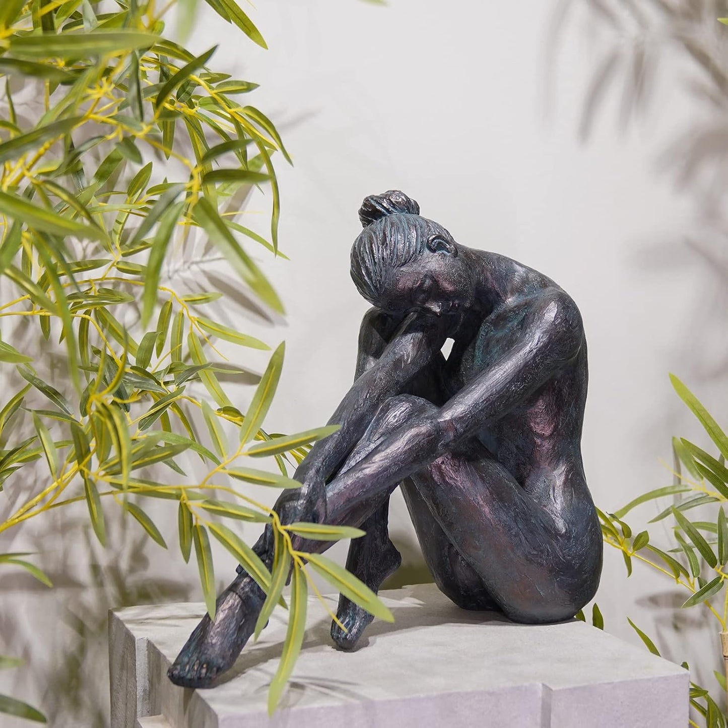 Guichifun Yoga Dancer Statue Home Decoration - Resin Bronze Sculpture Modern Creative Home Garden Statue Handicrafts Art Ware Home Décor Office Room or Outdoor Garden Gifts 16.3 x 7.15 x 13.9 Inch