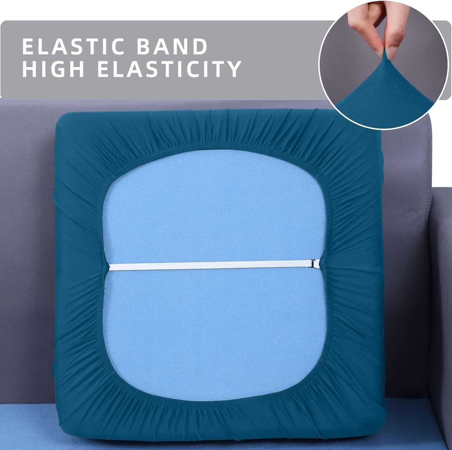 hyha Waterproof Couch Cushion Covers, Sectional Sofa Slipcovers Washable, L Shape Chaise Dog Couch Covers for Sectional Sofa, Universal Furniture Protector (1 Piece for Chaise XL, Deep Teal)