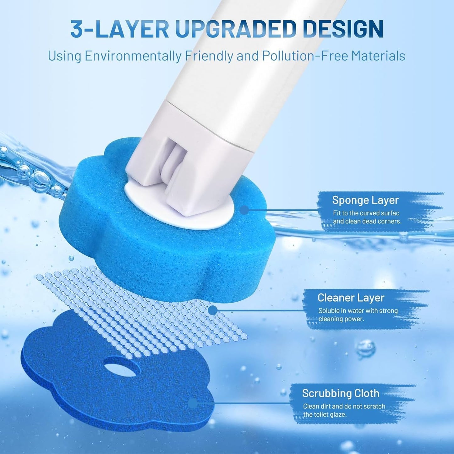 42 PCS Disposable Toilet Bowl Brush Refills, Disposable Toilet Brush Heads, Toilet Wand Disposable Refill Heads, Disposable Replacement Head (42Pcs Replacement Heads)