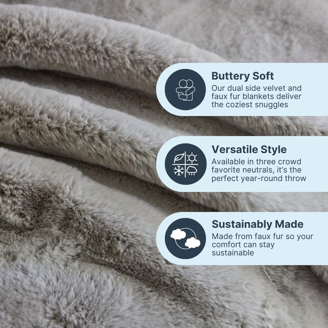 Nuzzie Snuggle Luxe Premium Soft Eco-Conscious Cozy Throw Blanket for Perfect Comfort - Earl Grey (90"x108")