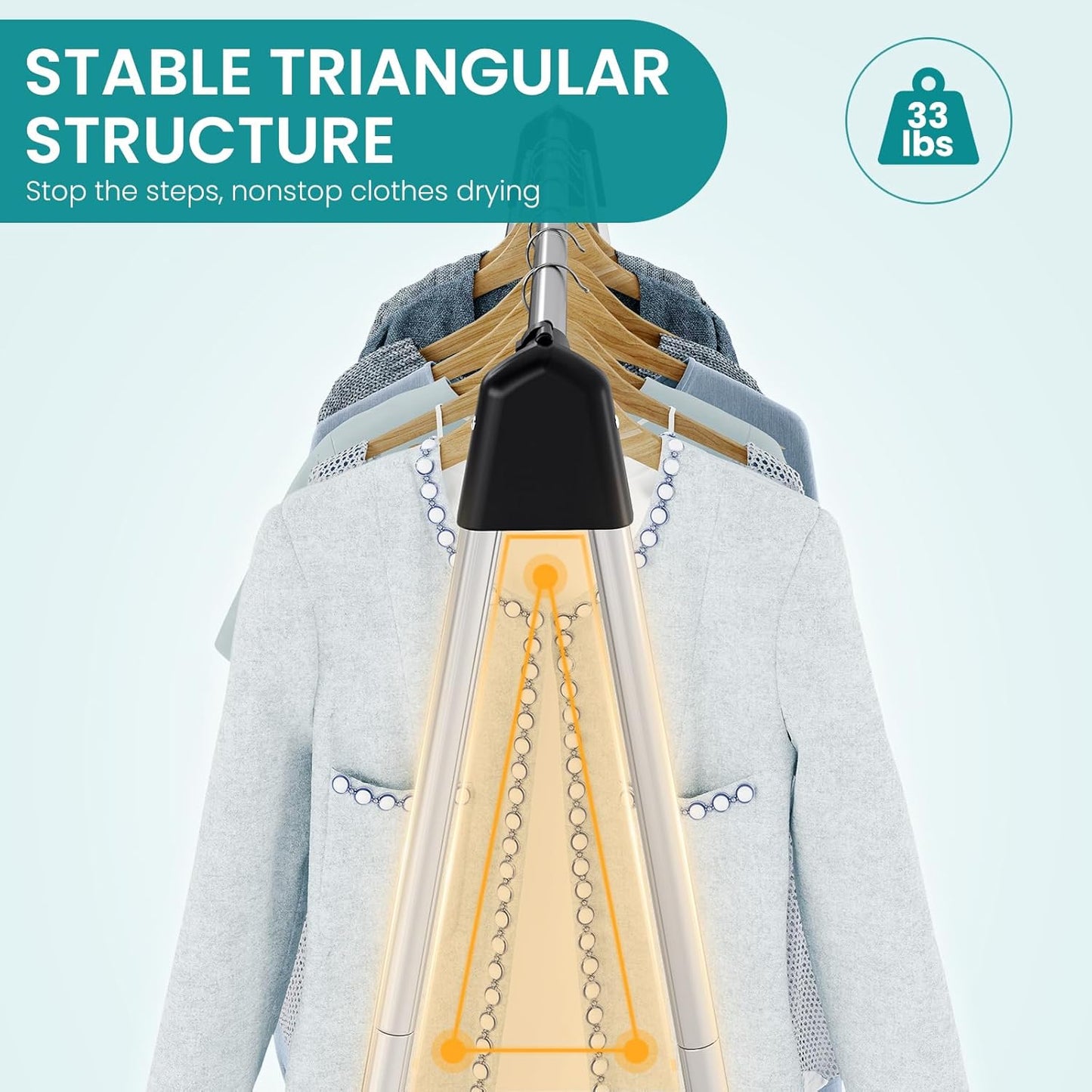 APEXCHASER Foldable Clothes Drying Rack, 55'' Collapsible Laundry Clothes Airer Width Heavy Duty Hanger for Sweaters Baby Clothes Towels Portable Indoor Outdoor for Home Travel