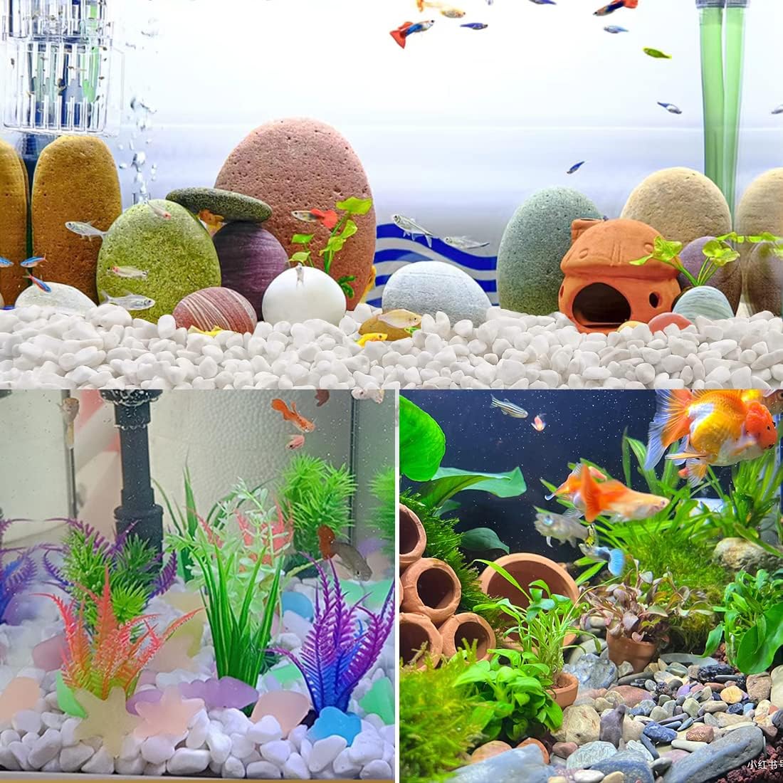 5LB Succulent and Cactus Gravel Pebbles, 1/5 Inch Natural Decorative Polished Stones, River Rocks for Plants, Vases, Aquariums, Terrarium and Outdoor Gardening,Grey