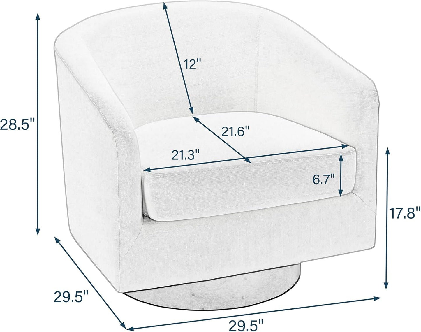 Swivel Barrel Accent Chair, Modern Round Faux Leather Arm Chair for Living Room, Bedroom, Comfy Club Reading Chairs for Adults(Faux Leather, Green, Set of 1)