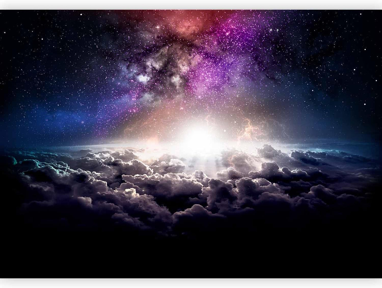 artgeist Premium Wall Mural Galaxy 157x110 in - Non-Woven Wallpaper Fleece Wall Decor Photo Print Picture Image Design Home Mural Cosmos Sky Star Cloud Purple i-A-10009-a-a