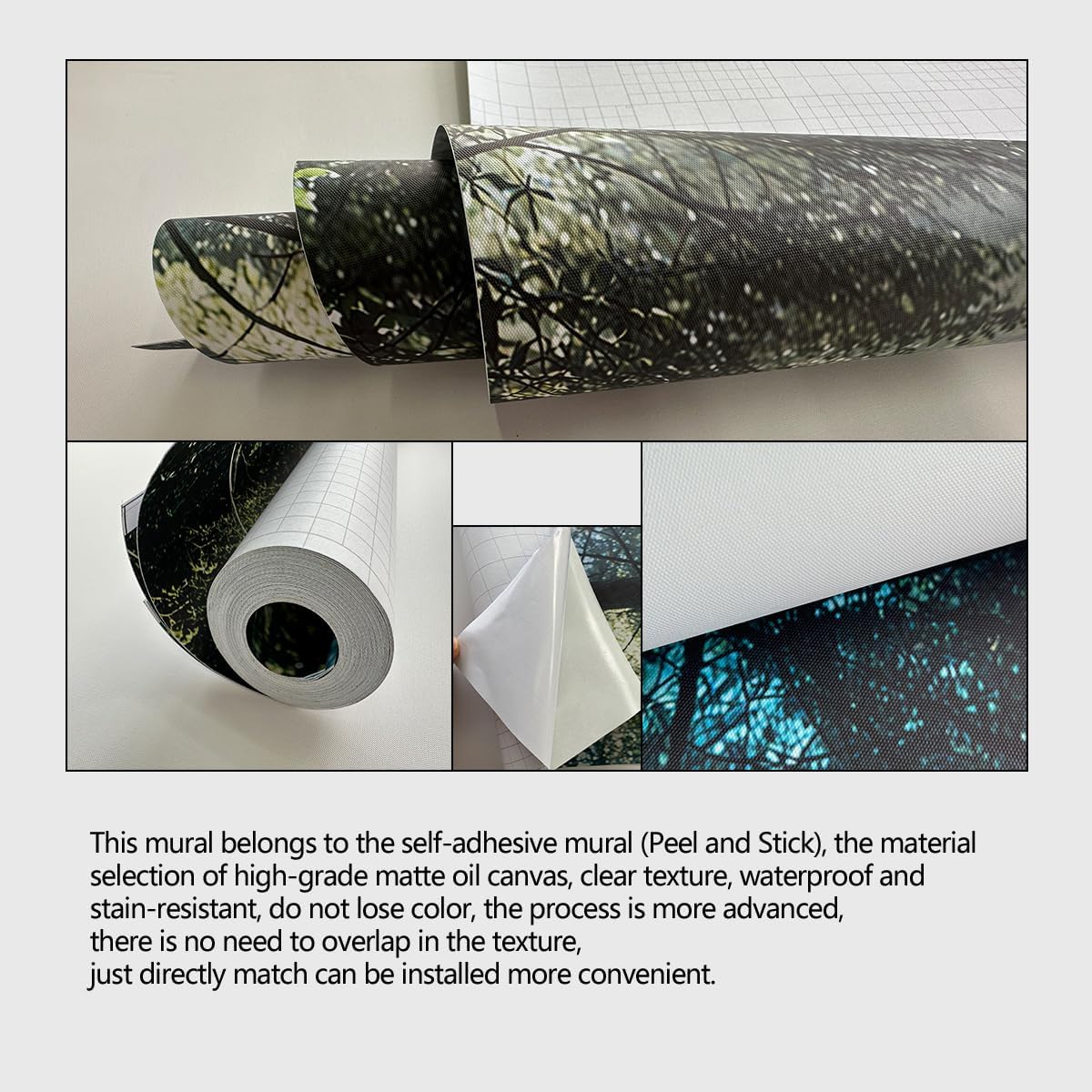 Black Floral Wall murals Peel and Stick Flowers Wallpaper for Bedroom Living Room - 96"x137"