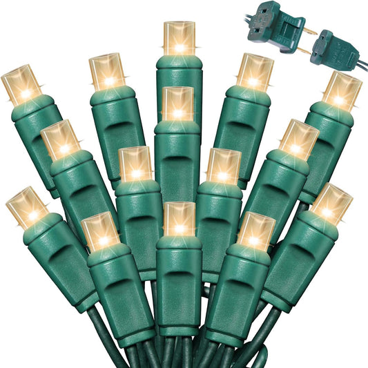 50 Count Warm White -30% Twinkle Bulbs and 70% Steady Burn Bulbs String Lights - 21.6FT LED Christmas Lights, Mini led Lights for Outdoor Home Holiday