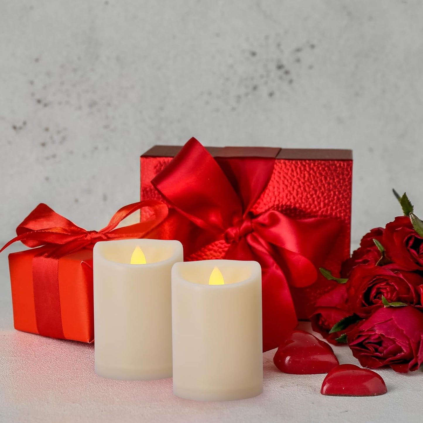 3" x 4" Single Flickering Flameless Candles with Remote and Timers, Waterproof Outdoor Indoor Battery Operated LED Pillar Candles for Home/Wedding Decor, Ivory Plastic, Won't Melt