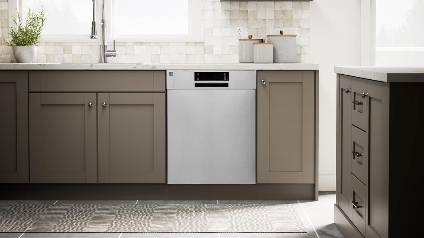 Kenmore 24" Built-in Stainless Steel Tub Dishwasher EasyFlex 3rd, SmartWash, UltraWash Plus, TurboDry, and Adjustable Rack, Energy Star Certified, Fingerprint Resistant