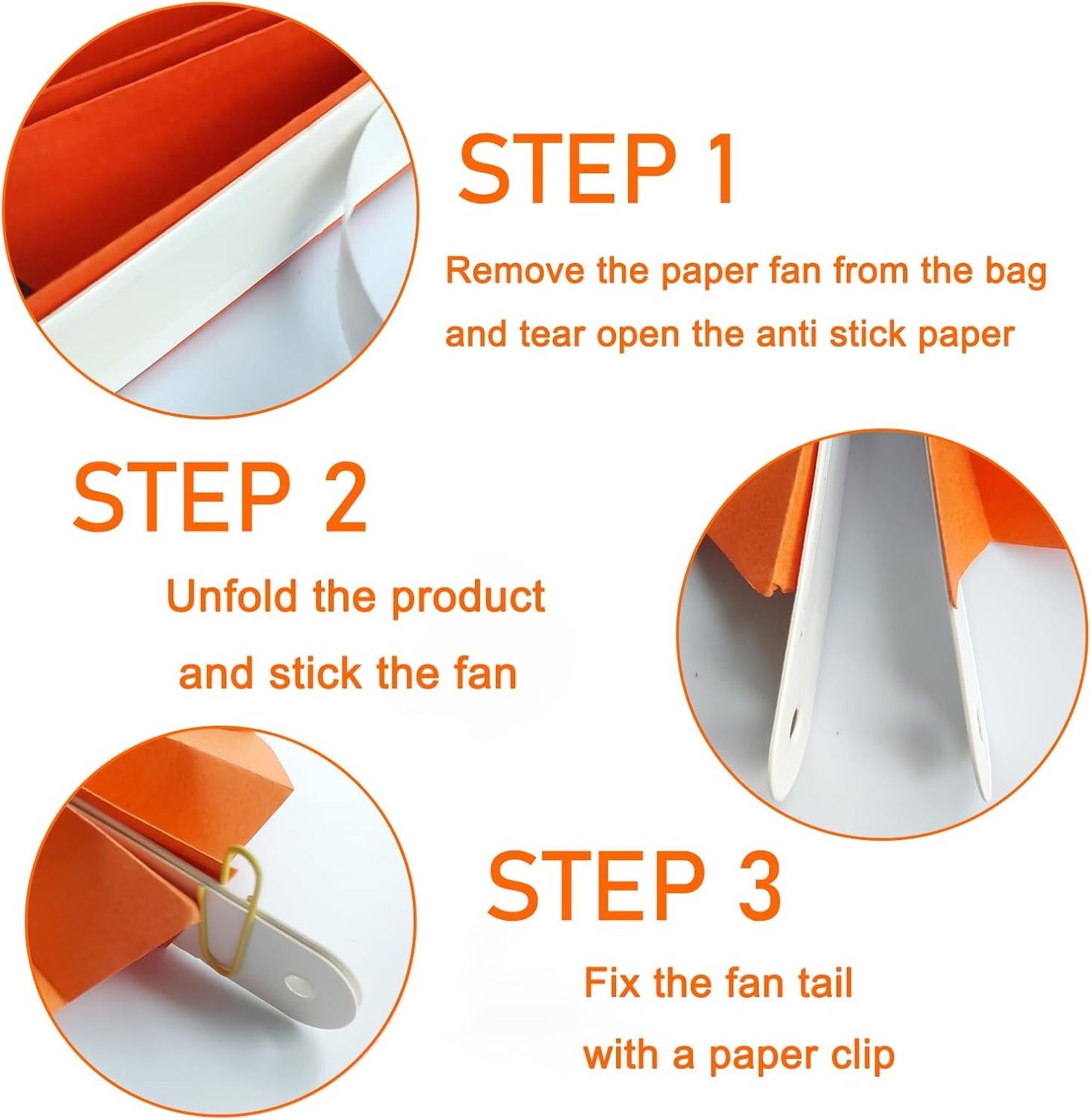 Orange Birthday Party Decorations,DIY Orange Paper Fans Hanging Decoration,12in Halloween Paper Fans,Halloween Decor,Fox Birthday Decorations Events Accessories 30 Color DIY Set (Orange)