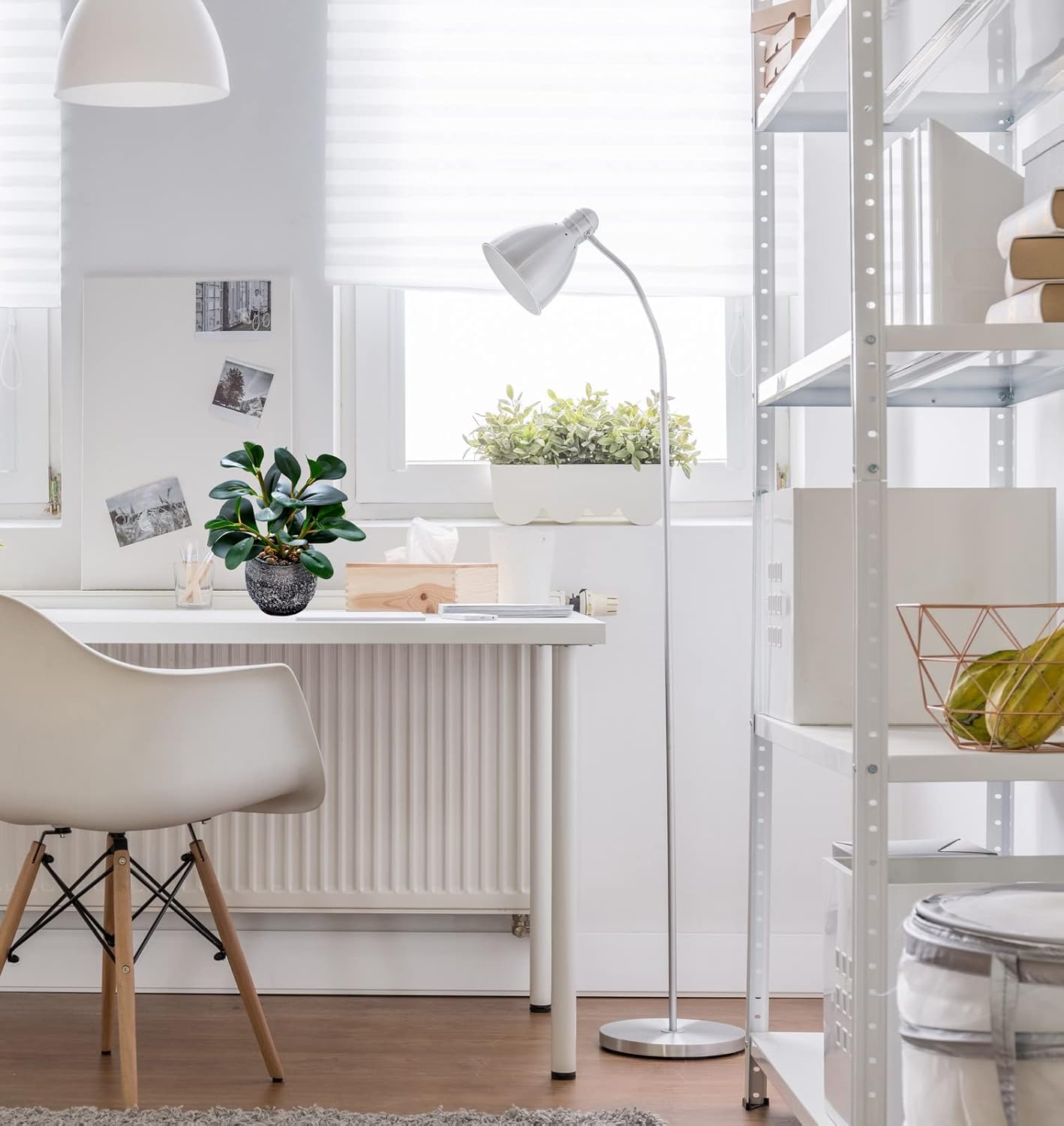 AlphaAcc Artificial Plants Potted Real Looking Small Faux Plant with Rustic Black Cement Planter for Kitchen Office Desk Bookshelf Decor (Ficus Plant)