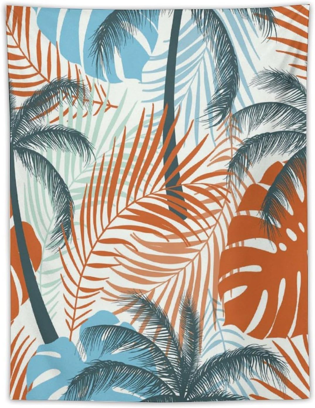 ICMOLYYENLO Palm Leaf Tapestry Wall Hanging, Tropical Leaves Plant Jungle Green Hawaiian Art Home Decor for Guest Bedroom Living Room Dormitory 60x60 Inch