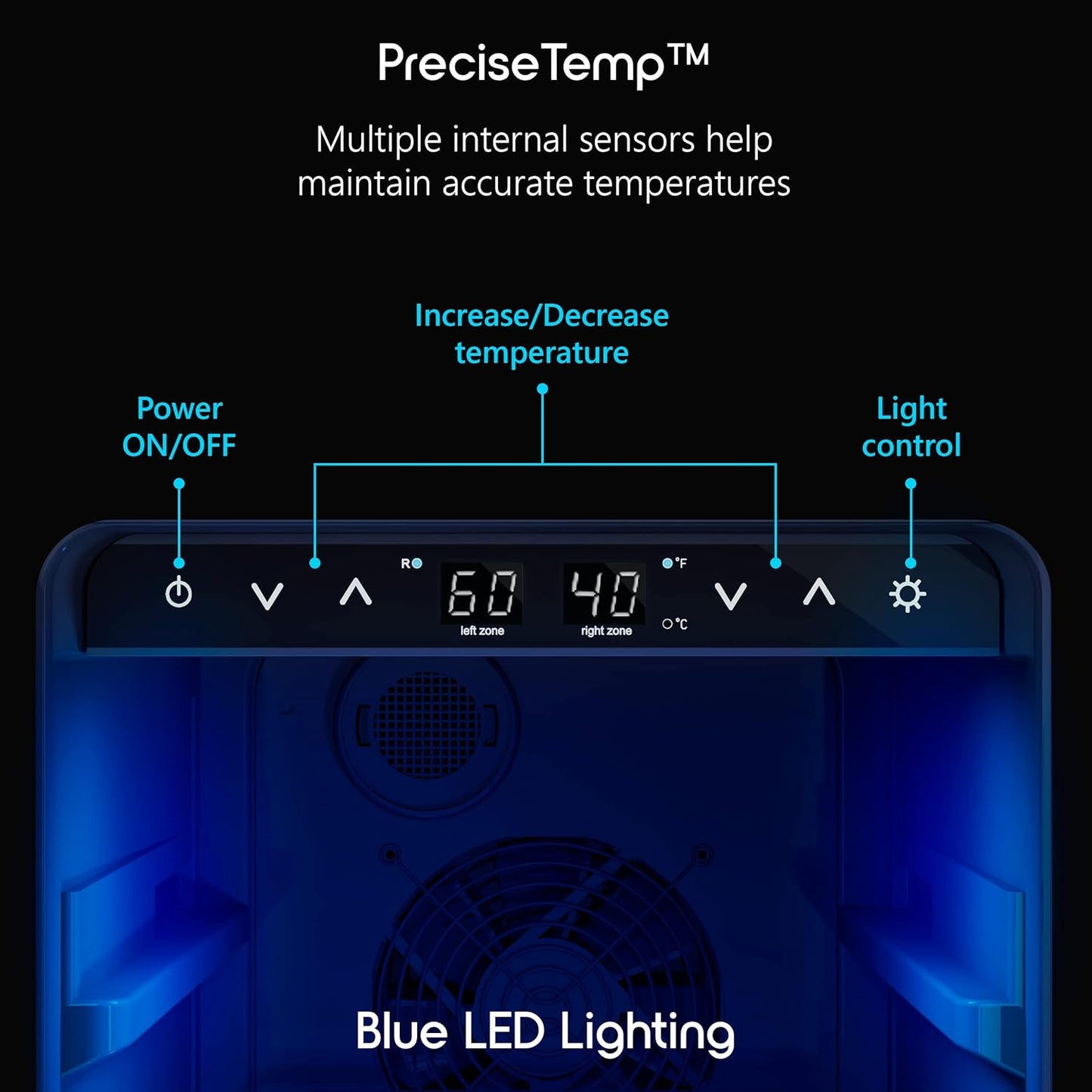 Zephyr Brisas 24 Inch Wine Fridge Dual Zone Under Counter Countertop Wine and Beverage Cooler Cabinet Home Bar Drink Beer Freestanding Refrigerator with French Door 21 Bottles 64 cans