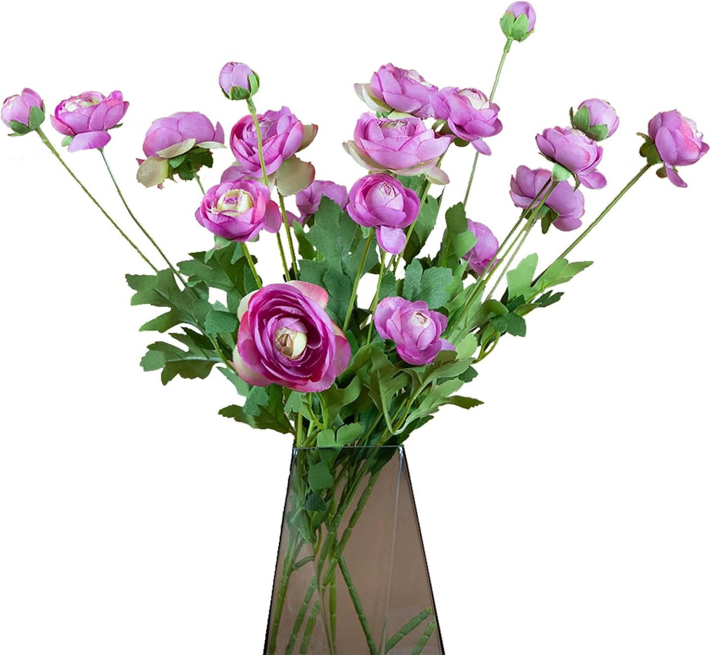 Artificial Silk Flowers Ranunculus Flower for Wedding Home Decoration 5 PCS Purple