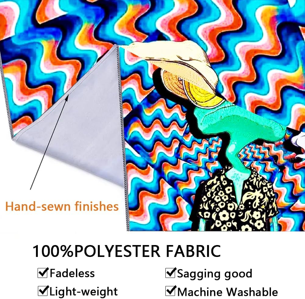 ADDWel Blacklight Frog Tapestry, Hippie Alien Tapestry Glow In The Dark, UV Reactive Black Light Upright Posters Wall Hanging for Bedroom Dorm Living Room Backdrop Decor