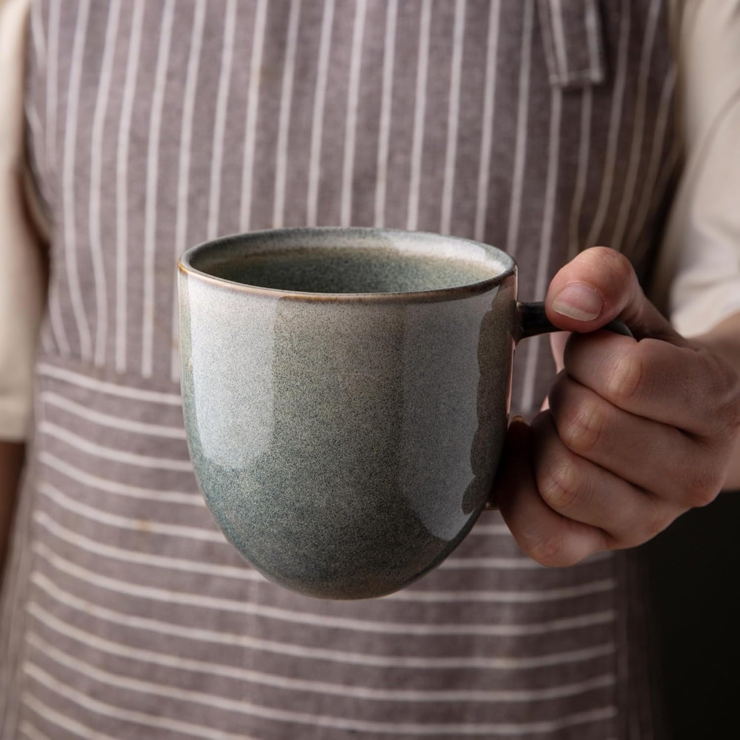 AmorArc 12oz Coffee Mugs, Ceramic Coffee Mugs set of 6 for Man, Woman, Dad, Mom, Modern Coffee Cups with handle for Latte/Cappuccino/Milk/Cocoa. Dishwasher&Microwave Safe, Reactive Glaze