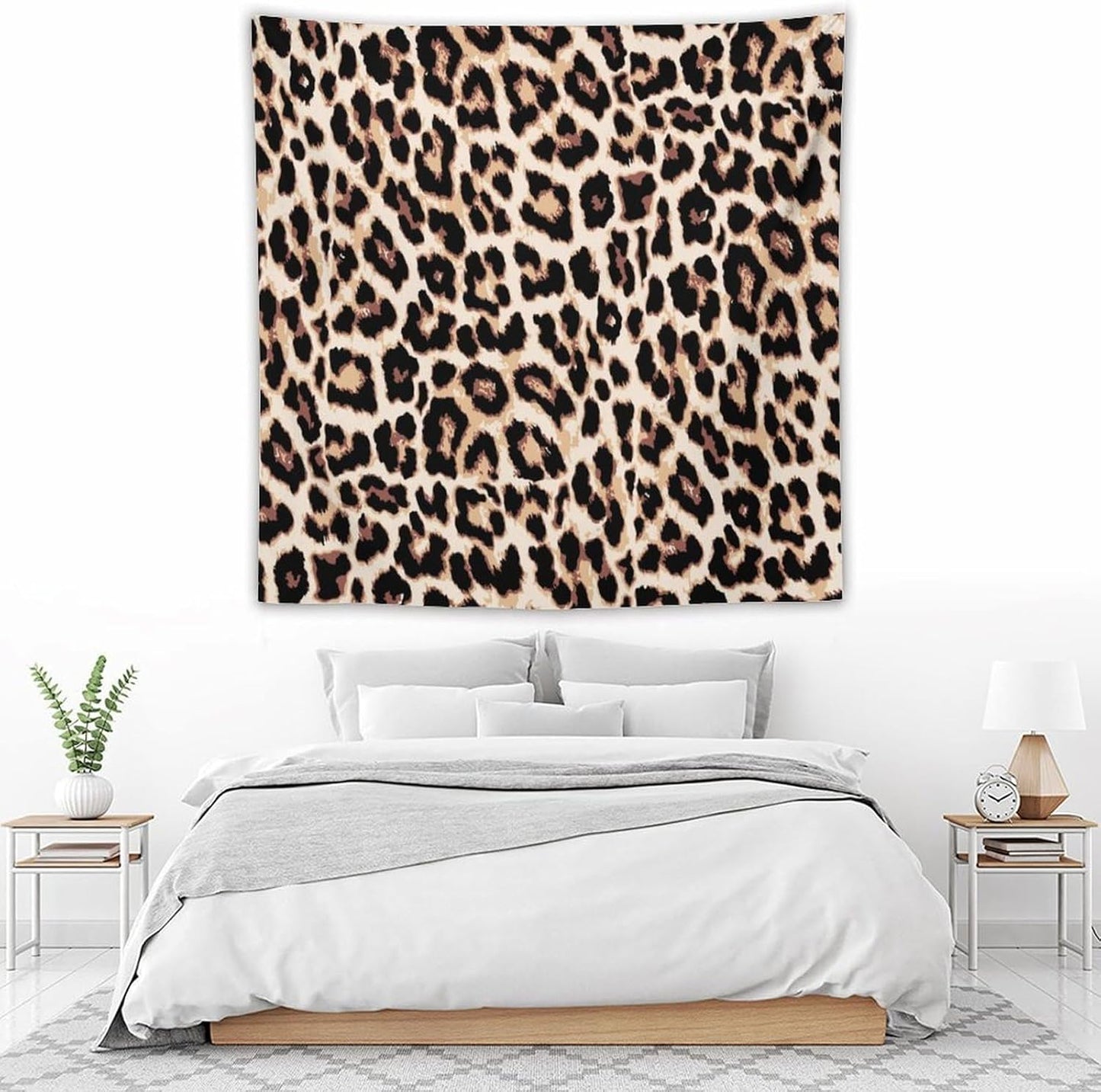 HZOHNAGO Leopard Print Tapestry Rustic Brown Leopard Wild Animal Printed Wall Tapestry Painting Wall Hanging for Bedroom Living Room Dorm 60" W x 60" H