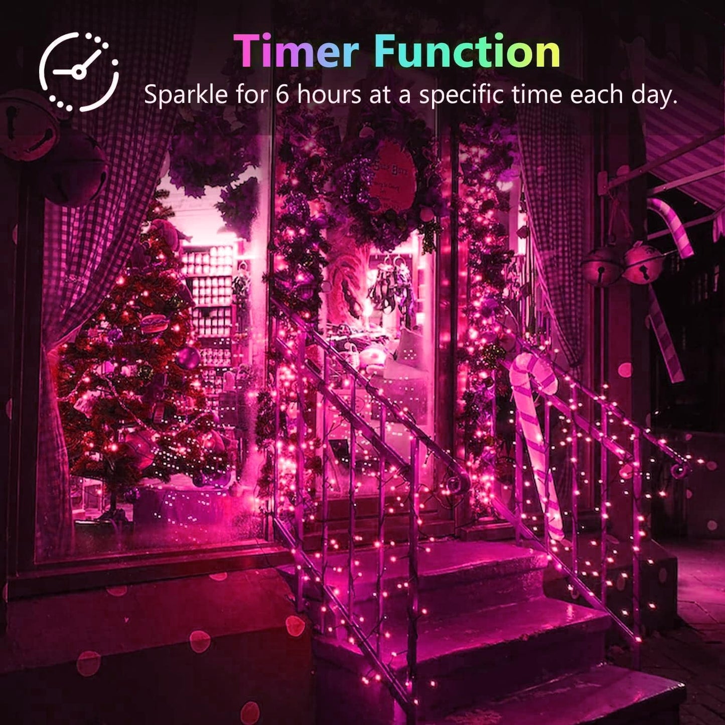 4 Pack 20FT 60LED Fairy Lights Battery Operated, Mother's Day String Light with Timer Waterproof, Battery Twinkle Lights for Girl's Bedroom Wedding Anniversary Decorations (Pink)