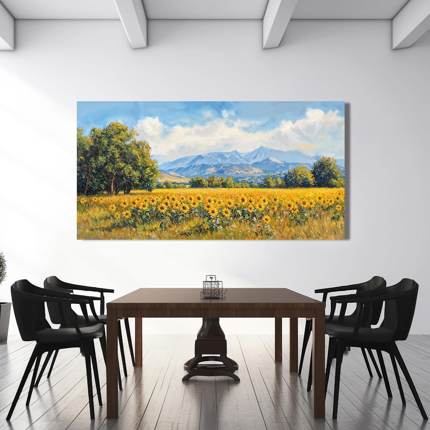 Canvas Oversized Wall Art Decor Large Wall Art Pictures for Living Room Canvas Art Wall Decor Mountain Wildflowers Wall Art Prints Landscape Artwork for Walls Bedroom Home Aesthetic Wall Art Decor 29"X58"