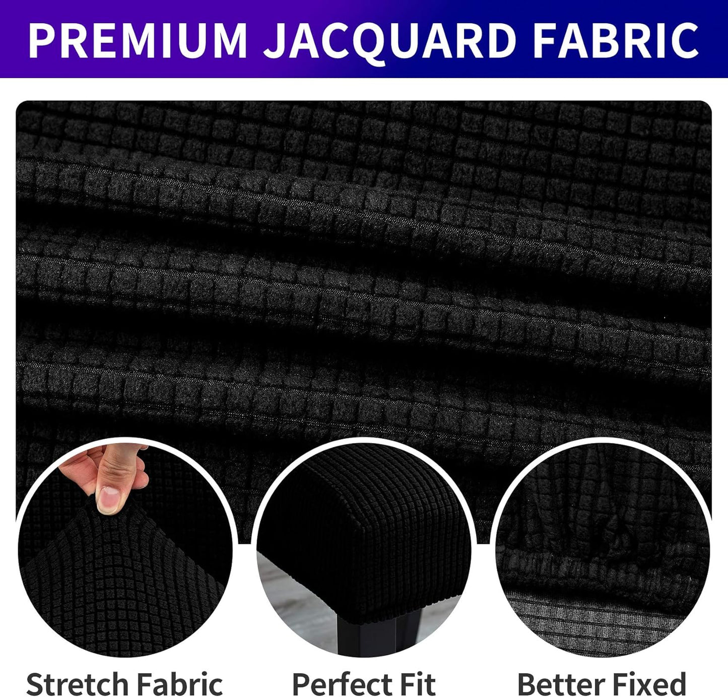 Howhic Stretch Chair Covers for Dining Room Set of 2, Removable Washable Dining Room Chair Covers, Dining Chair Slipcovers Seat Protector, Great for Home Decor and Banquet (Black, 2 Pack)