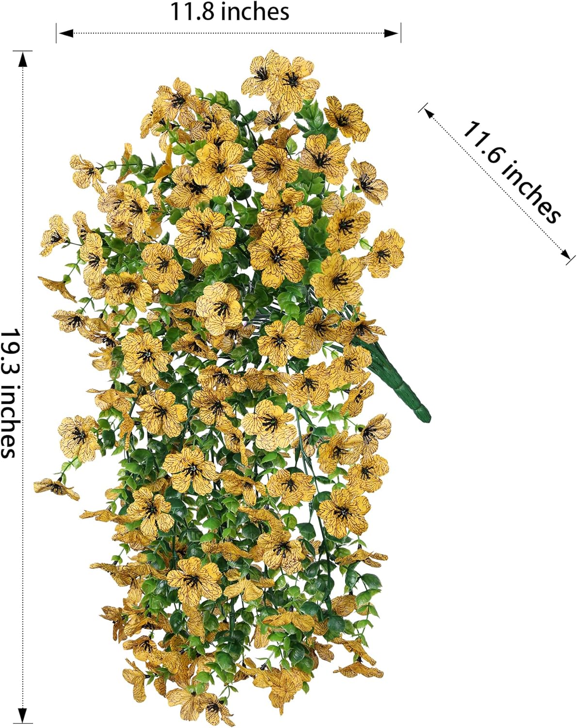 INSPRING Artificial Flowers Fall Faux Outdoor Outside Plants, 2 PCS Fake Silk UV Resistant Look Real Yellow Daisy Trailing Vines for Front Door Porch Planter Urn Patio Balcony Decoration