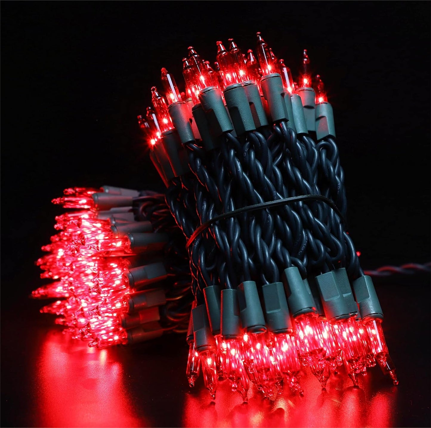 Green Wire,Red,Incandescent Bulb 100 Mini String Lights for Indoor Christmas Tree Garland Birthday Wedding Party Festival Decoration