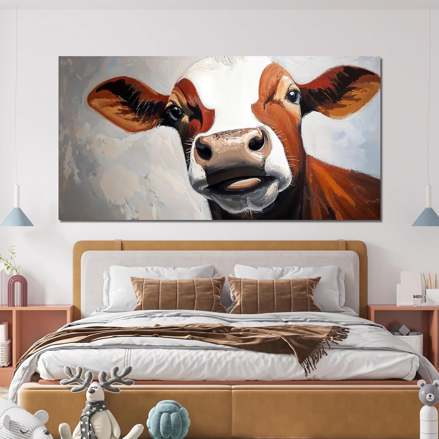 Canvas Wall Art Decor Canvas Wall Pictures For Living Room Highland Cow Decor Modern Abstract Wall Art Black And White Wall Art Artwork for Walls Work For Home Kitchen Office Wall Decor 20" X 40"