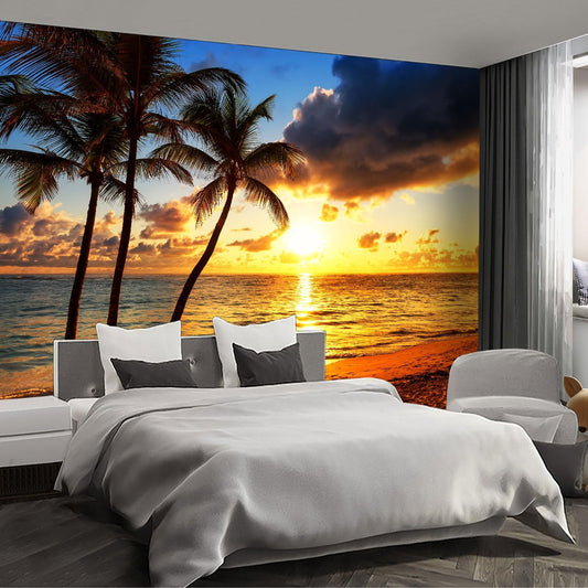 Beach Wall murals at Dusk Peel and Stick Sunset Wallpaper for Bedroom Living Room - 96"x137"