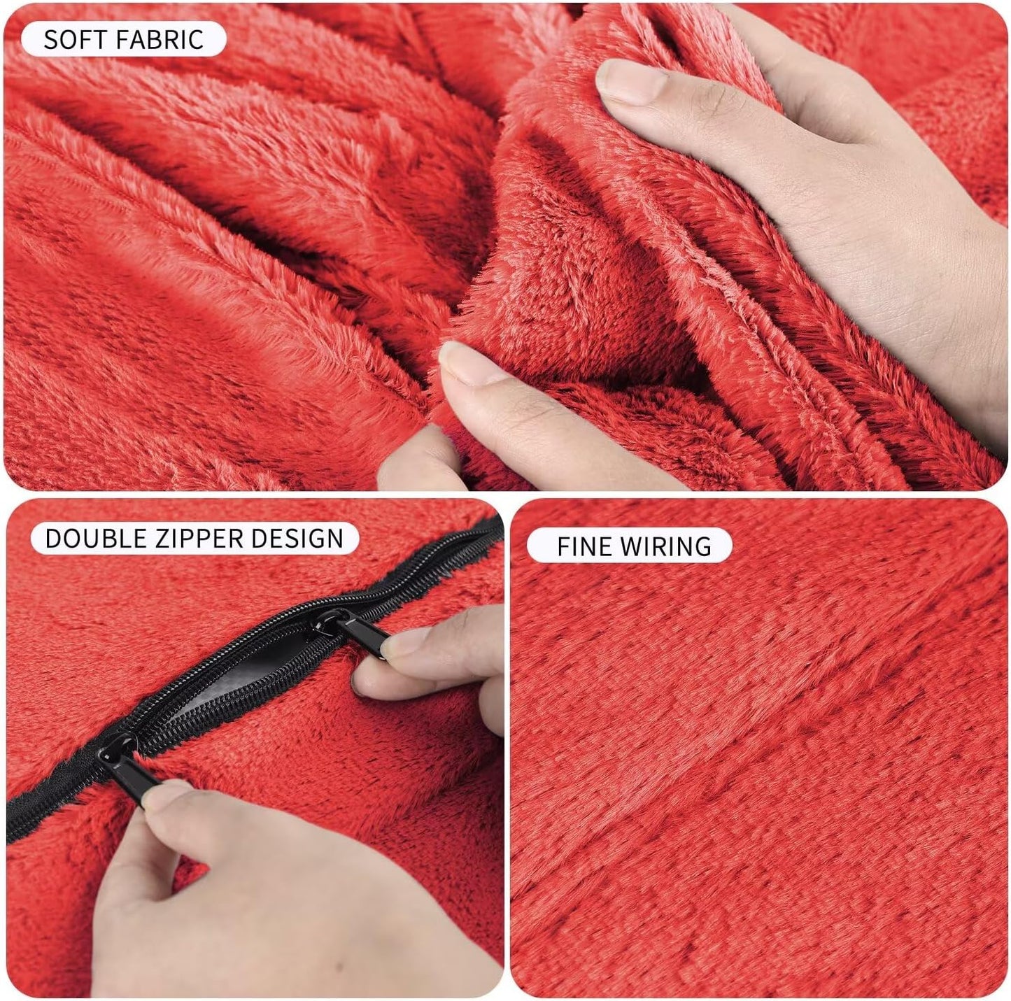 Bean Bag Chair for Adults 6FT,Soft Removable Cover for Teens/Girls Bedroom,Fluffy Giant Round Floor Beanbag Lounger Chairs (No Filler,Big Red)