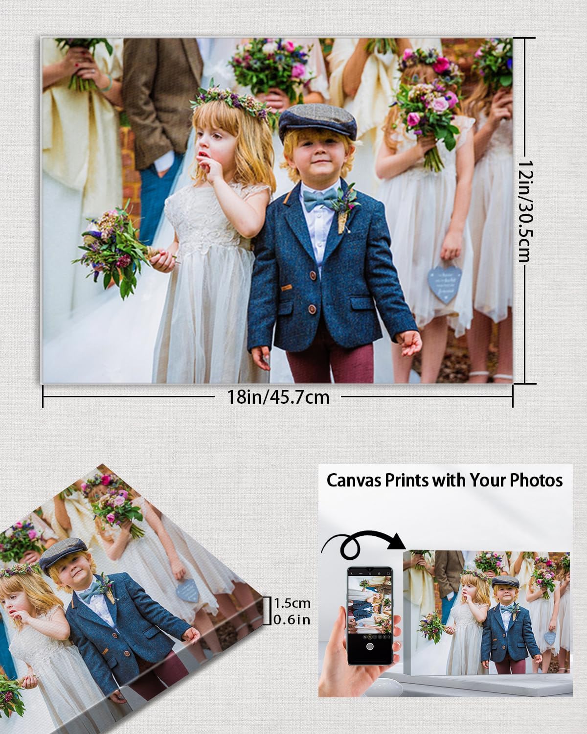 AbcCustomize Custom Canvas Prints,Transform Your Memories into Beautiful Art with Personalized Photo on Canvas,Personalized Canvas Wall Art for Home Decor, Gifts, and Keepsakes