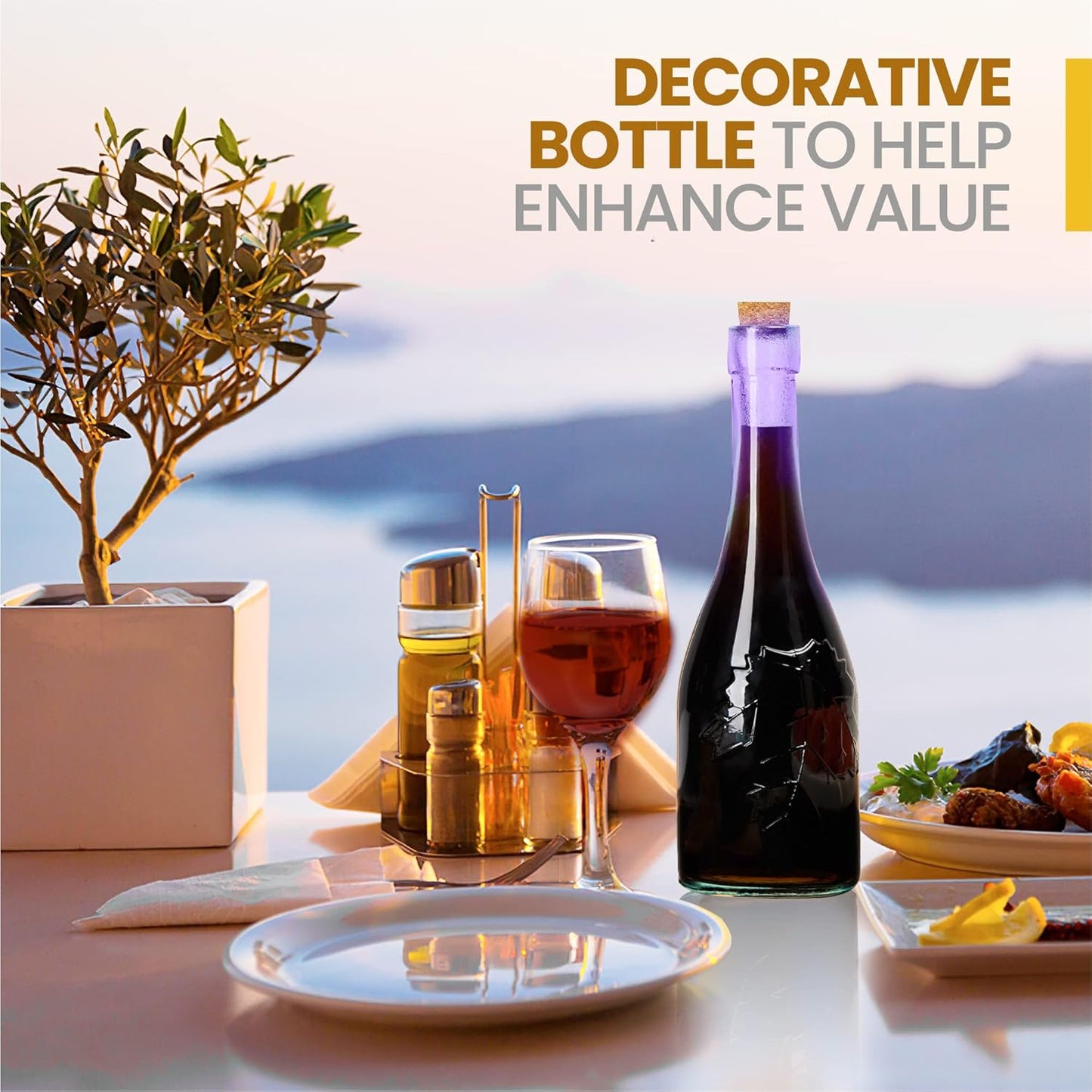 Assorted Purple Glass Bottles with Corks, 6 Pack, 2.5in X 9in, 16oz