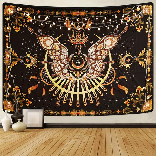 CHDGDHC Butterfly Tapestry - Moth Wall Hanging, UV Resistant, Waterproof, Machine Washable, Lightweight, Psychedelic Bedroom Aesthetic Decor for Bedroom, Living Room, Yoga Room - 39.37x29.92 Inch