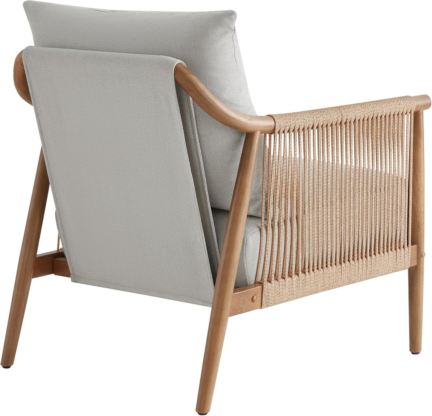 CHITA Braid Armchair, Modern Accent Chair for Living Room, Light Grey