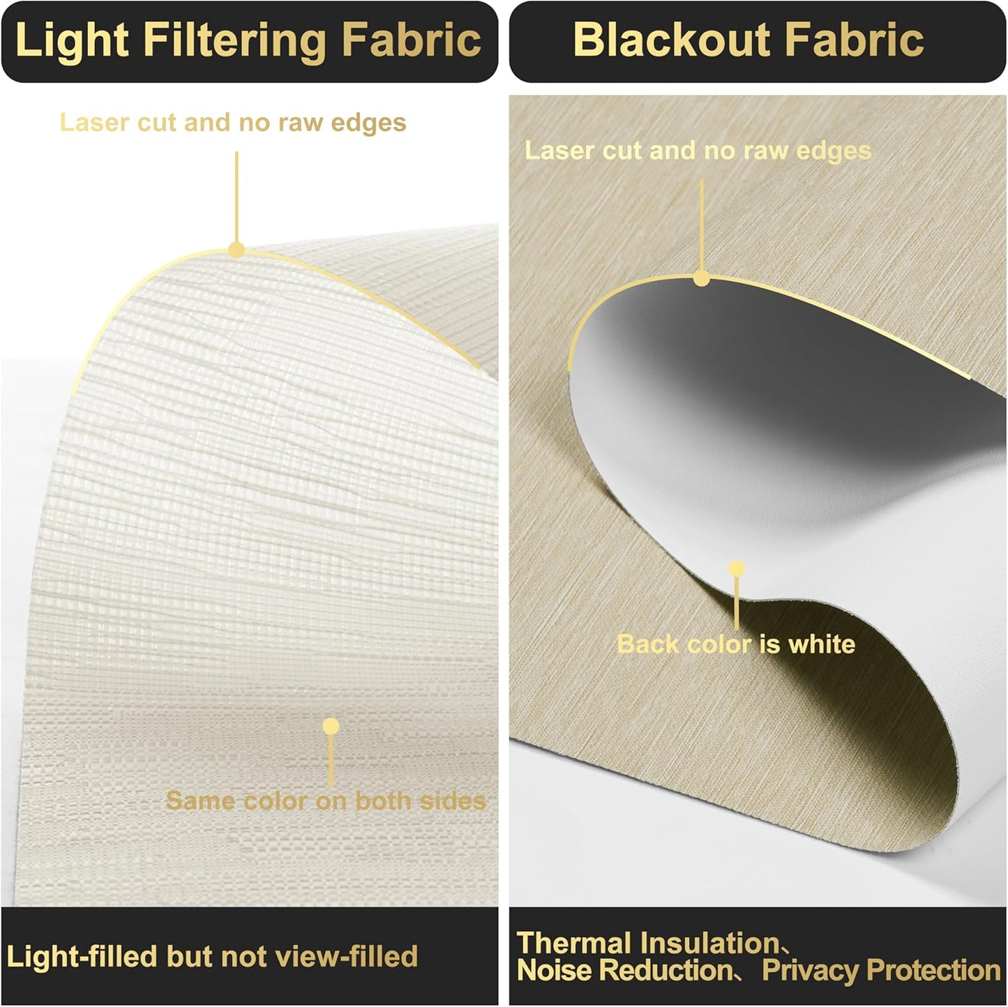 BERISSA Cordless Dual Roller Shades with Cassette Valance,Double Window Shades Blackout and Light Filtering Shades,Day and Night Roller Shades for Home Office Door.Striped Jacquard Beige.43 W x 80" H