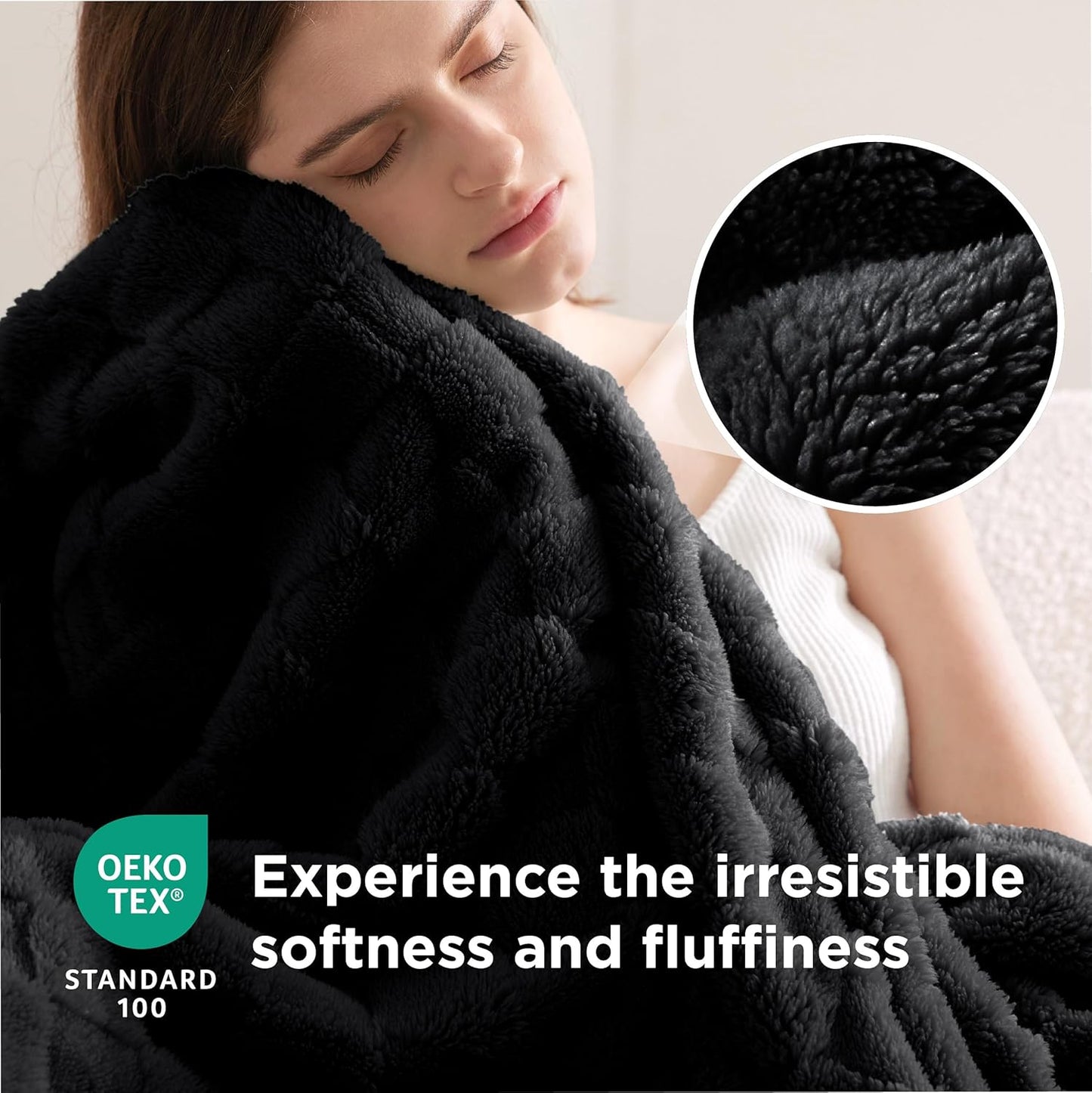 Bedsure GentleSoft King Size Blanket for Bed - Super Soft Cozy Blankets for Women Men Girls, Large Fuzzy Fleece Throw for Bedroom Decor, Black,108x90 Inches