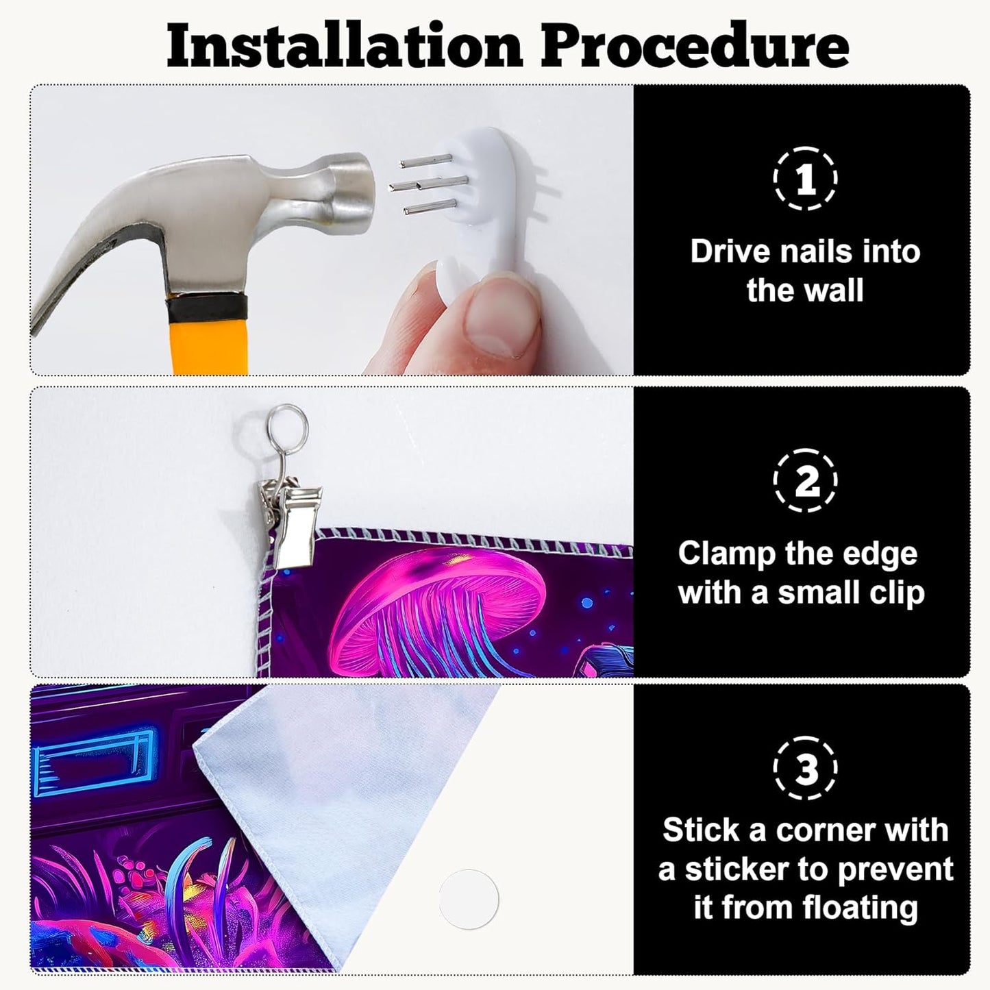 BVBOX Astronaut Space Blacklight Tapestry 79"x59", UV Reactive DJ Astronaut Jellyfish Universe Galaxy Planet Glow in Dark Music Tapestries, Black Light Neon Upright Poster Wall Hanging Backdrop Decor for Bedroom Living Room