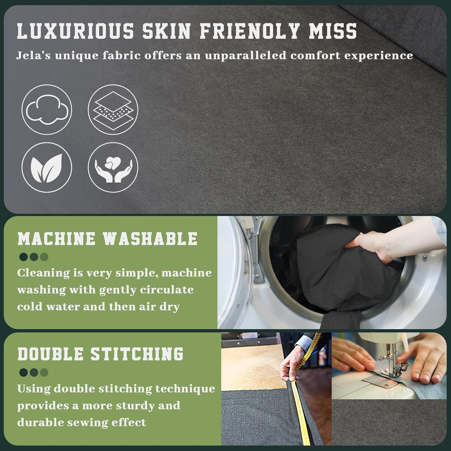 jela Foldable Sofa Bed Soft Foam Convertible Sleeper Chair Luxury Miss Fabric Fold Out Chair Bed Floor Couch with Back Support Floor Sofa for Living Room Bedroom (Twin,Dark Gray)